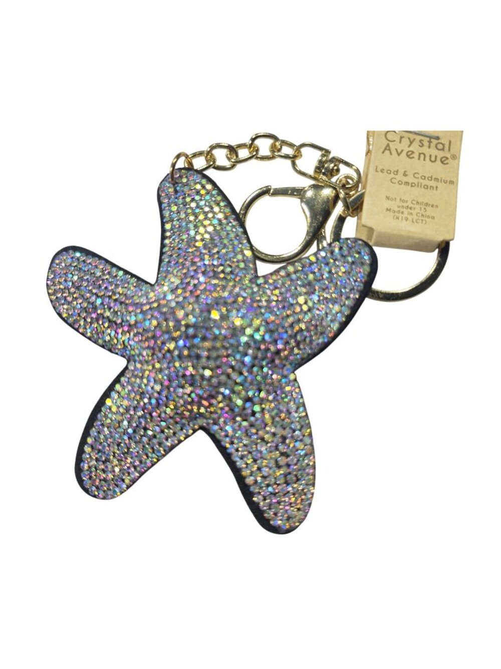 Crystal Avenue Starfish Keychain nwt ocean nautical gift beach vacation sparkle